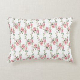 Shabby Chic Pink Rose Floral Accent Kussen