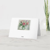Shabby Chic Pink Rose Floral Blank Card Kaart (Achterkant)
