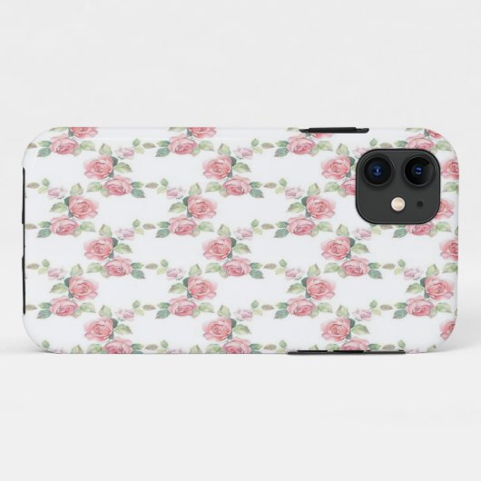 Shabby Chic Pink Rose Floral Case-Mate iPhone Case (Achterkant (horizontaal))