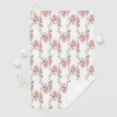 Shabby Chic Pink Rose Floral Golfhanddoek (Insitu)