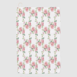 Shabby Chic Pink Rose Floral Golfhanddoek