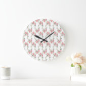 Shabby Chic Pink Rose Floral Grote Klok (Huis)