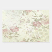 Shabby Chic Pink Rose Floral Inpakpapier Vel (Voorkant 2)