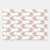 Shabby Chic Pink Rose Floral Inpakpapier Vel (Voorkant 2)