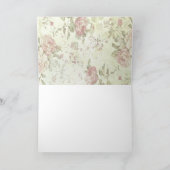 Shabby Chic Pink Rose Floral Kaart (Binnen)