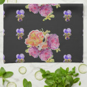 Shabby Chic Pink Rose Floral Kitchen Tea Towel Theedoek (Gevouwen)