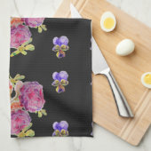Shabby Chic Pink Rose Floral Kitchen Tea Towel Theedoek (Quarter Fold)