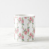 Shabby Chic Pink Rose Floral Koffiemok (Center)
