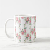 Shabby Chic Pink Rose Floral Koffiemok (Links)