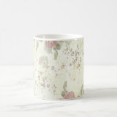 Shabby Chic Pink Rose Floral Koffiemok (Center)