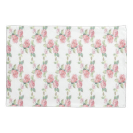 Shabby Chic Pink Rose Floral Kussensloop