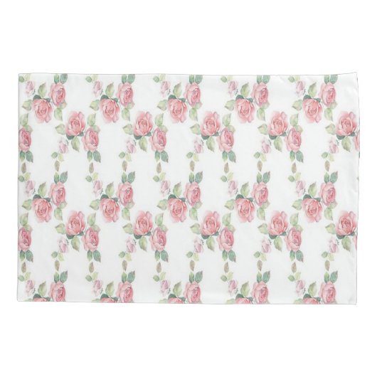 Shabby Chic Pink Rose Floral Kussensloop (Achterkant)
