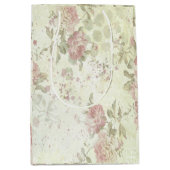 Shabby Chic Pink Rose Floral Medium Cadeauzakje (Voorkant)