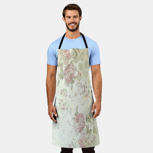 Shabby Chic Pink Rose Floral Schort (Gedragen)