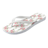 Shabby Chic Pink Rose Floral Teenslippers (Schuin)