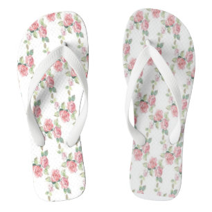 Shabby Chic Pink Rose Floral Teenslippers