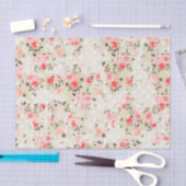 Shabby Chic Pink Roses Beige Polka Dots Tissuepapier (Craft)
