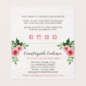 Shabby Chic Pink Roses op Rustisch Land Dank je Kaart (Binnenkant ongevouwen)