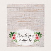 Shabby Chic Pink Roses op Rustisch Land Dank je Kaart (Buitenkant ongevouwen)