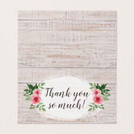 Shabby Chic Pink Roses op Rustisch Land Dank je Kaart (Buitenkant ongevouwen)