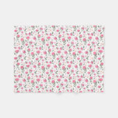 Shabby Chic Pink Roses  vleece Blanket Fleece Deken (Voorkant (Horizontaal))