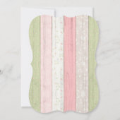 Shabby Chic Pink & Sage Wood Aangepast ouderdom va Kaart (Achterkant)