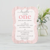 Shabby Chic Pink & Sage Wood Aangepast ouderdom va Kaart (Staand voorkant)