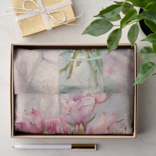 Shabby Chic Pink Series Design 14 Tissuepapier (Geschenk)