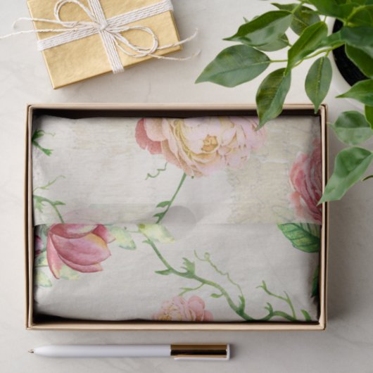 Shabby Chic Pink Series Design 2 Tissuepapier (Geschenk)