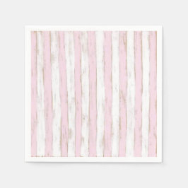 Shabby Chic Pink Stripe servetten