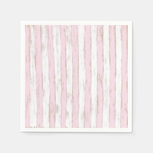 Shabby Chic Pink Stripe servetten (Voorkant)