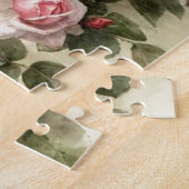 Shabby Chic Pink Victoriaans Rozen Legpuzzel (Zijkant)