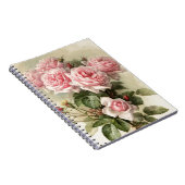 Shabby Chic Pink Victoriaans Rozen Notitieboek (Rechterzijde)