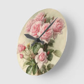 Shabby Chic Pink Victoriaans Rozen Ronde Klok (Hoek)