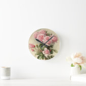 Shabby Chic Pink Victoriaans Rozen Ronde Klok (Huis)