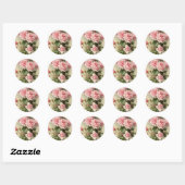 Shabby Chic Pink Victoriaans Rozen Ronde Sticker (Vel)
