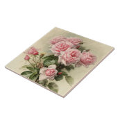 Shabby Chic Pink Victoriaans Rozen Tegeltje (Zijkant)