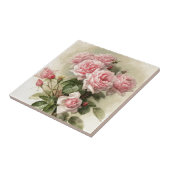Shabby Chic Pink Victoriaans Rozen Tegeltje (Zijkant)