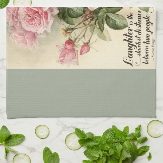 Shabby Chic Pink Victoriaans Rozen Theedoek (Gevouwen)