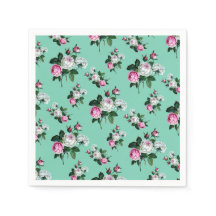 Shabby Chic Pink White Roses Patter