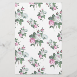  Shabby Chic Pink White Roses Pattern