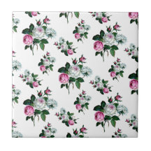  Shabby Chic Pink White Roses Pattern