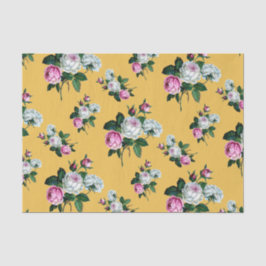  Shabby Chic Pink White Roses Pattern Tissuepapier