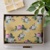  Shabby Chic Pink White Roses Pattern Tissuepapier (Geschenk)
