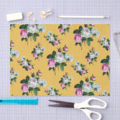  Shabby Chic Pink White Roses Pattern Tissuepapier (Craft)