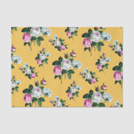  Shabby Chic Pink White Roses Pattern Tissuepapier