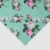 Shabby Chic Pink White Roses Pattern Tissuepapier (Detail)