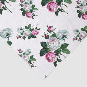  Shabby Chic Pink White Roses Pattern Tissuepapier (Detail)