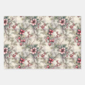 Shabby Chic Plaid Floral Berry Mix Inpakpapier Vel (Voorkant 3)