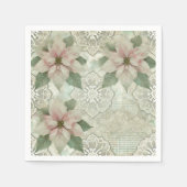 Shabby Chic Poinsettia en Lace Decoupage servetten (Voorkant)